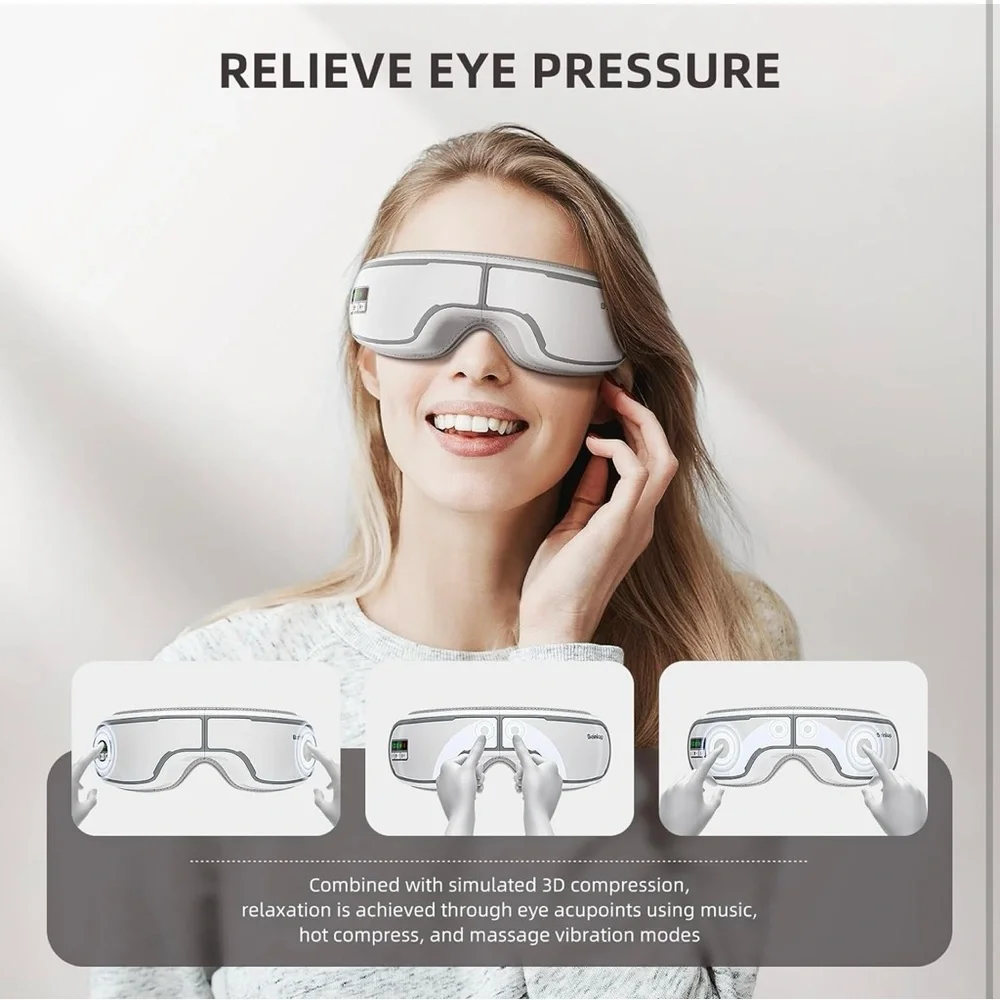Bengbuey Smart Eye Mask: Massage & Heat w Bluetooth